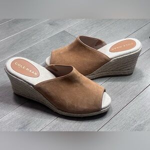 NWT Cole Haan Women's Cloudfeel Southcrest Espadrille Mule Wedge Sandals, 7.5